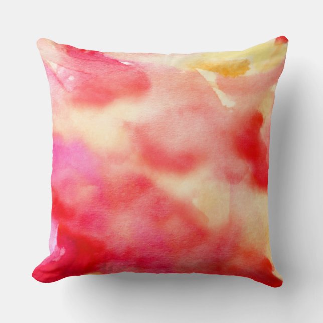 FIREY WATERCOLOR Retro DESIGN Throw Pillow (Front)