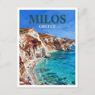 Firiplaka Beach Milos Greece Postcard