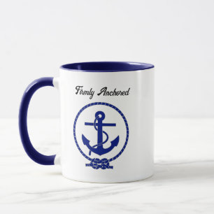 Firmly Anchored Nautical Anchor Coastal Artwork Mug