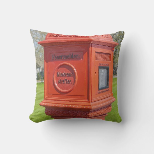 Firre Alarm Box Throw Pillow (Front)