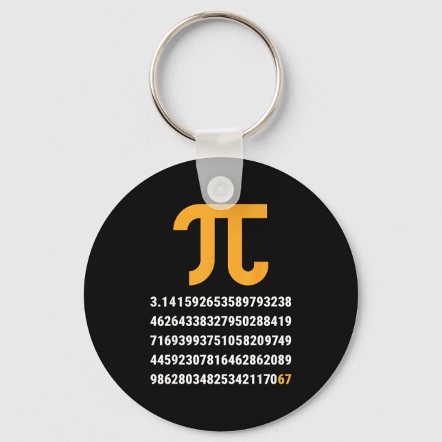 First 100 Digits Of Pi 67 Nerds Geeks Math Teacher Keychain (Front)
