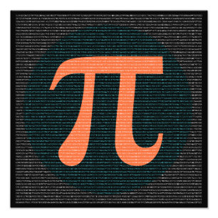 First 10,000 digits of Pi in blue and orange Photo Print