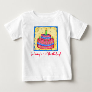 First (1st) Birthday Cake Tee Shirt