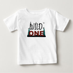 First 1st birthday wild one buffalo plaid shirt