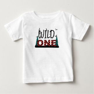 First 1st birthday wild one buffalo plaid shirt