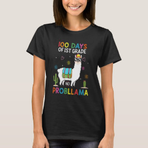 First 1st Grade No Prob Llama Teacher 100th Day of T-Shirt