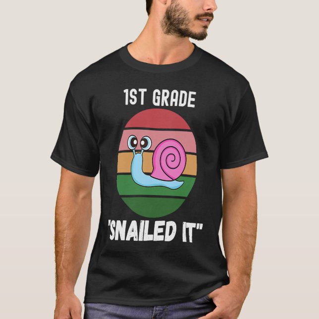 First 1st Grade Snailed It Funny Favorite Animal P T-Shirt (Front)