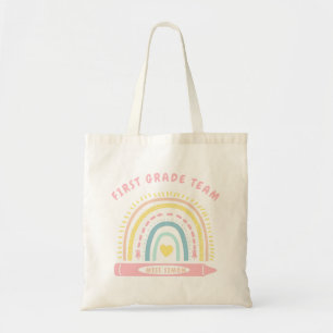 First 1st grade Team Squad Teacher Back To School Tote Bag