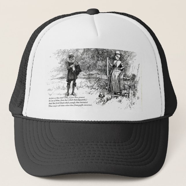 First 4 Lines of Sonnet # 11 by Shakespeare Trucker Hat (Front)