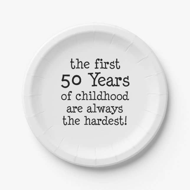 First 50 Years Of Childhood Paper Plate (Front)