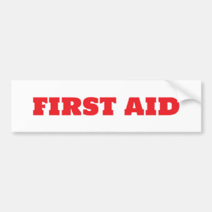FIRST AID BUMPER STICKER