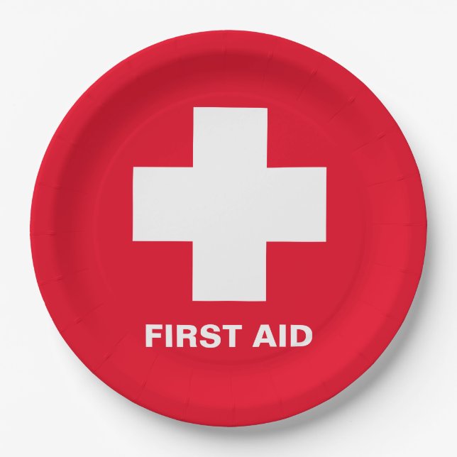 First Aid & Emergency Party Help / events Paper Pl Paper Plate (Front)