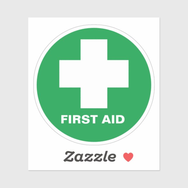 First Aid & Emergency Sticker /Green (Sheet)