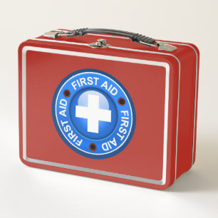 First Aid Kit - See Back - Metal Lunch Box
