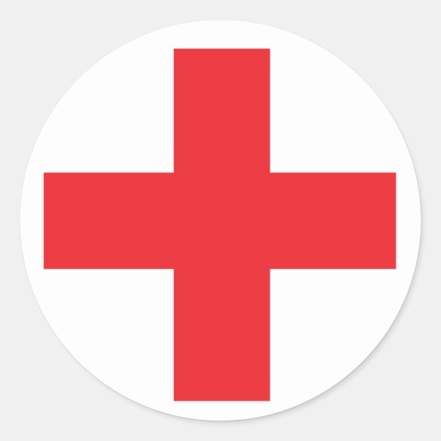 First Aid Kit Sign Classic Round Sticker (Front)