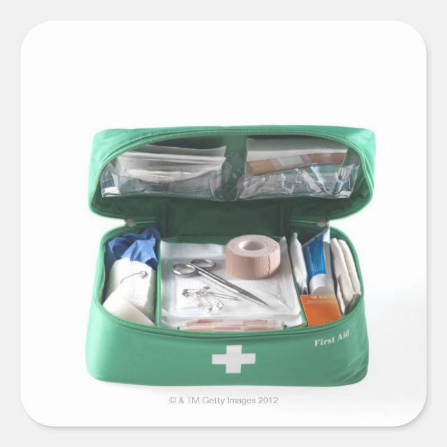 First aid kit. square sticker (Front)