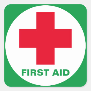 First Aid - Medic (cross) - Ambulance, Dental Help Square Sticker