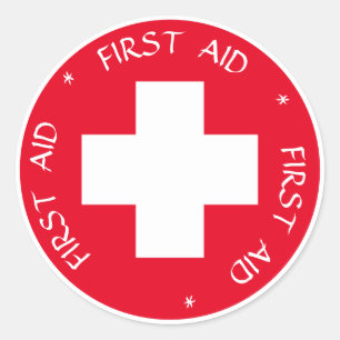 First Aid - Medic (cross) - Ambulance, Help Classic Round Sticker
