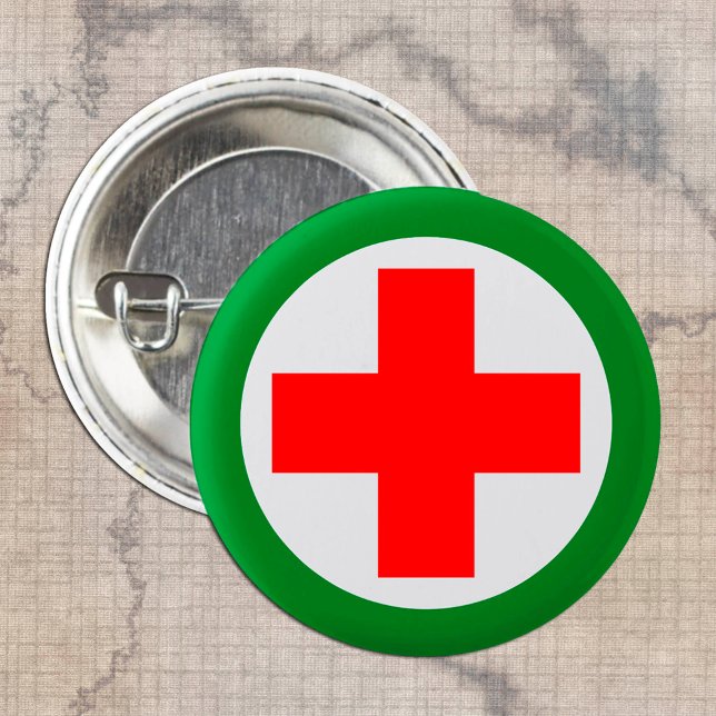 First Aid - Medic (Red Cross) - Ambulance, Help 2 Inch Round Button (Creator Uploaded)