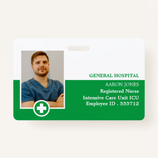 First Aid Symbol, Photo Medical ID Badge