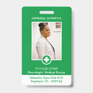 First Aid Symbol, Photo Medical ID Badge