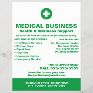 First Aid Symbol, Physician, Nurse, Medical Flyer