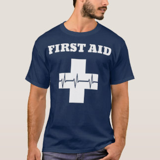 First Aid TShirt Red Cross Emergency Lifeguard