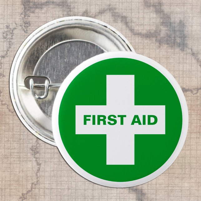 First Aid (White Cross) - Ambulance, Help, Doctor 1 Inch Round Button (Creator Uploaded)