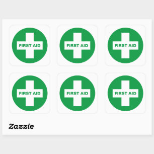 First Aid (White Cross) - Ambulance, Help, Doctor Square Sticker
