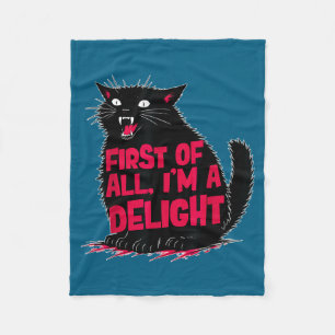 First all i'm delight funny roaring cat sarcastic fleece blanket