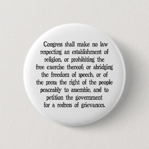 First Amendment 2 Inch Round Button