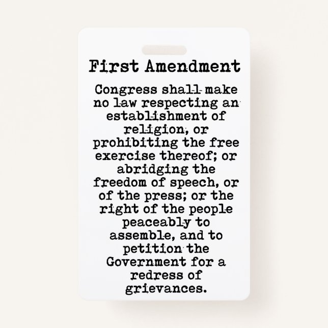 First Amendment-Constitution of the United States Badge (Front)