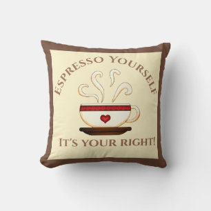 First Amendment: Espresso Yourself Throw Pillow