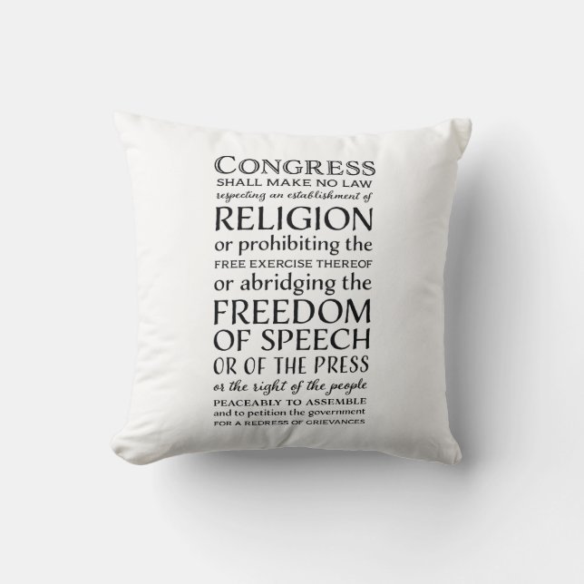 First Amendment Freedoms - Defend Your Rights Throw Pillow (Front)