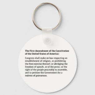 First Amendment of the Constitution Keychain