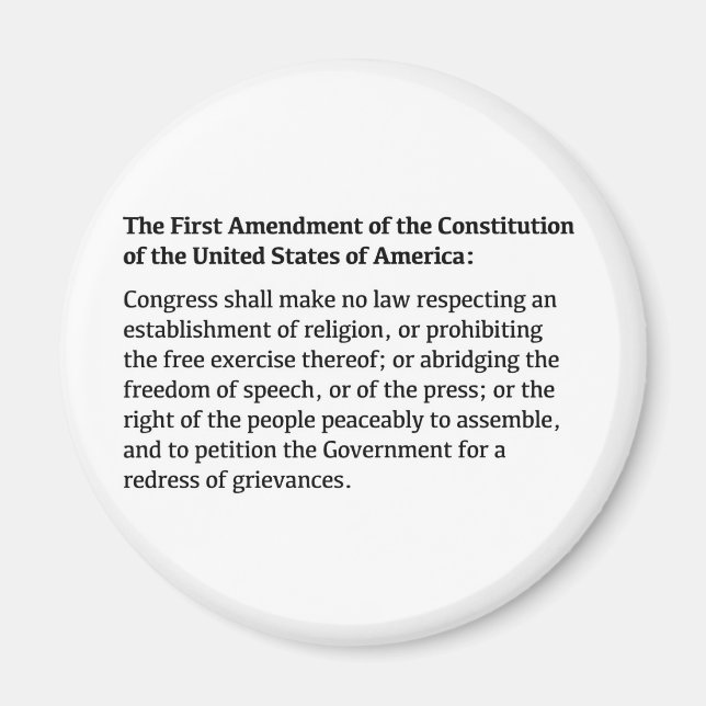 First Amendment of the Constitution Magnet (Front)