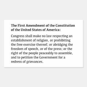 First Amendment of the Constitution Sticker
