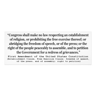 First Amendment of the United States Constitution Photo Print