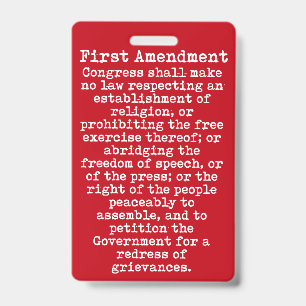 First Amendment Press Pass Badge