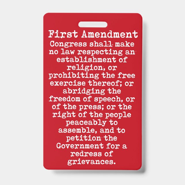 First Amendment Press Pass Badge (Front)