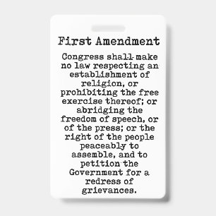 First Amendment Press Pass Badge