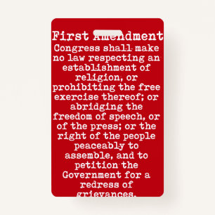 First Amendment Press Pass Badge