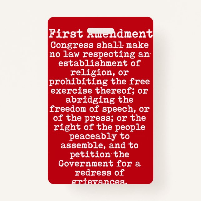 First Amendment Press Pass Badge (Front)