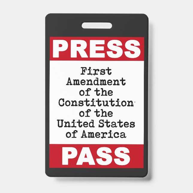 First Amendment Press Pass Badge (Front)