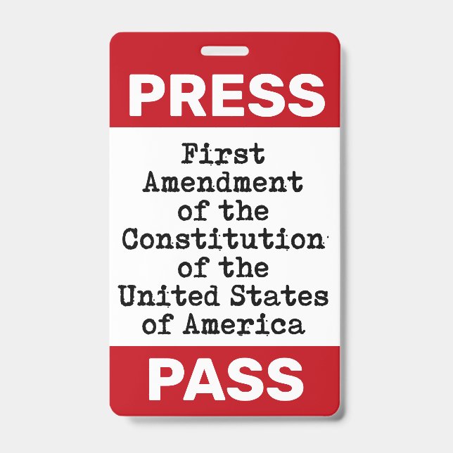 First Amendment Press Pass Badge (Front)