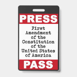 First Amendment Press Pass Badge