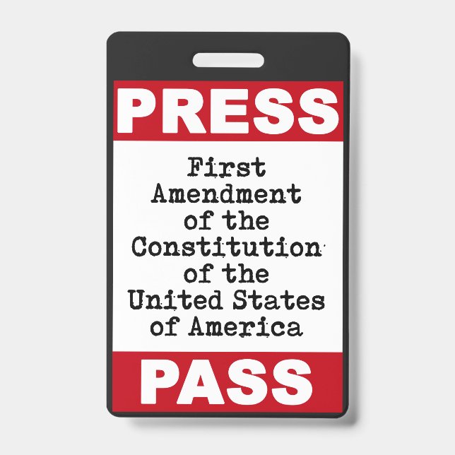 First Amendment Press Pass Badge (Front)