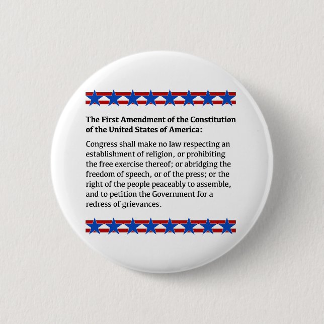 First Amendment Rights 2 Inch Round Button (Front)