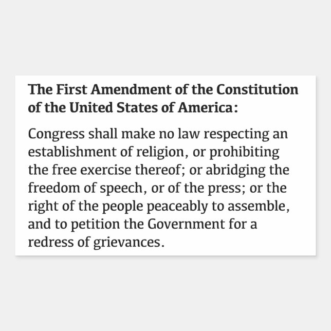 First Amendment Rights Sticker (Front)