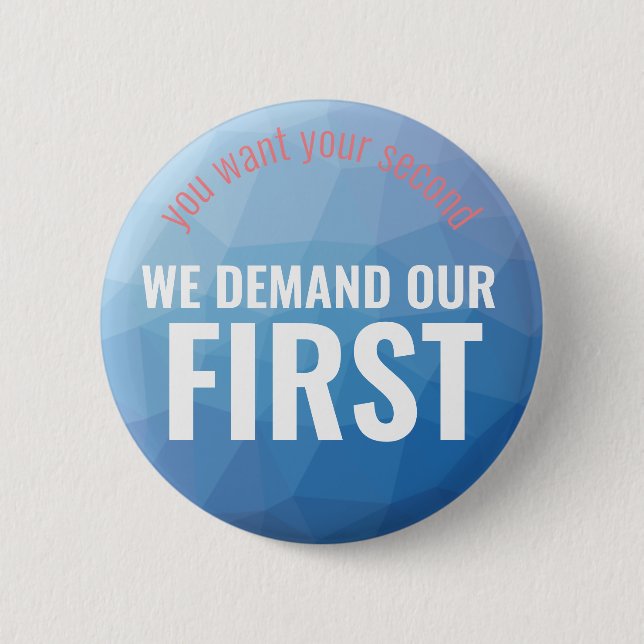 First Amendment Second Amendment Geometric Blue 2 Inch Round Button (Front)